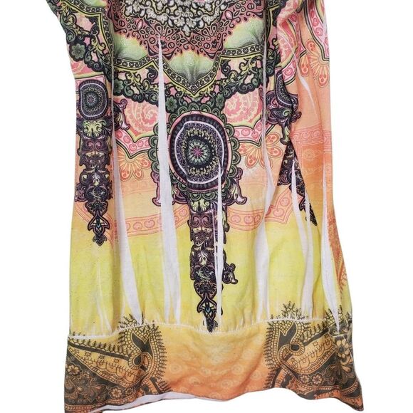 Rue 21 Mandala Print Crochet Back Sleeveless Boho Tunic Top Multicolor XL - Picture 6 of 11